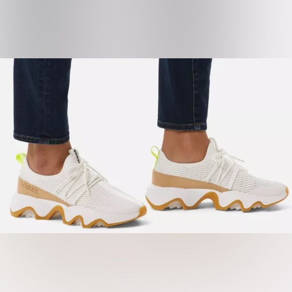 Sorel Shoes - Sorel Kinetic Impact ll White and Tan Women's Sneakers